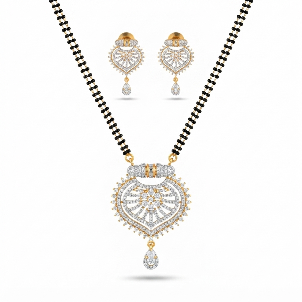 American Diamond Mangalsutra Set – Design Preview – Sanvi Jewels