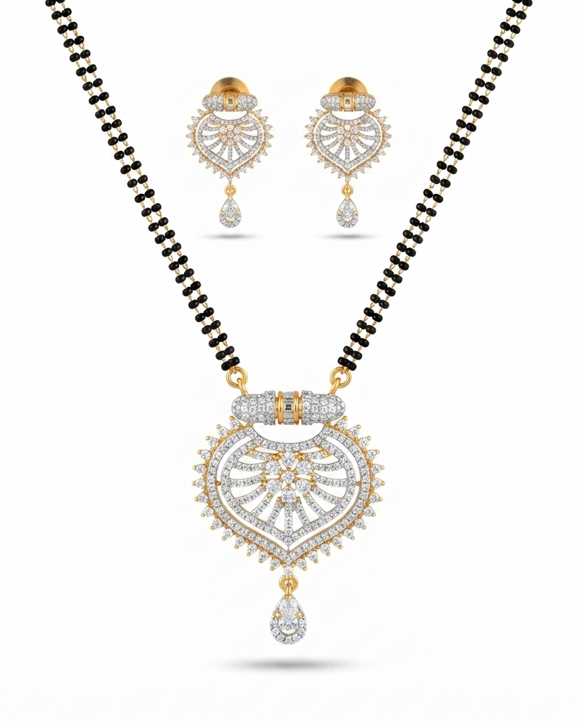 American Diamond Mangalsutra Set – Design Preview – Sanvi Jewels