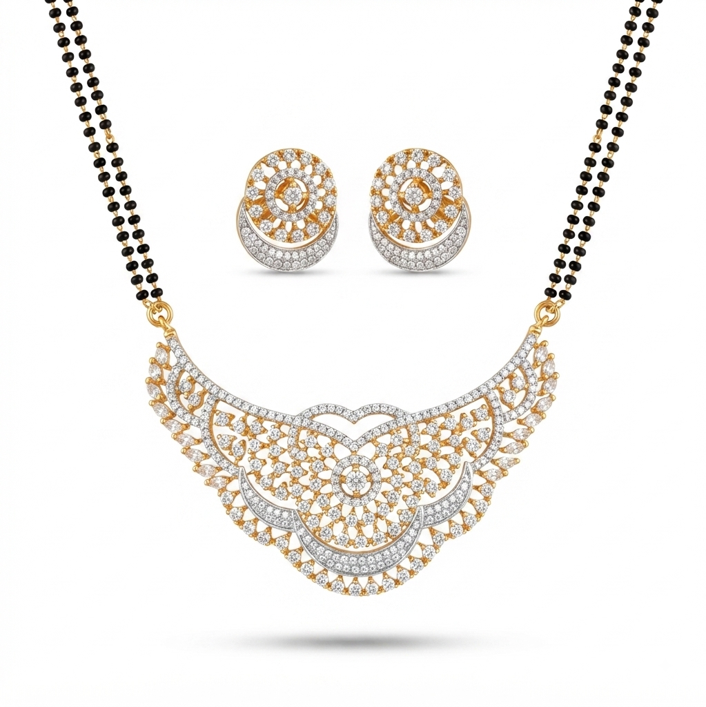 Diamond Look Mangalsutra Set – Design Preview – Sanvi Jewels