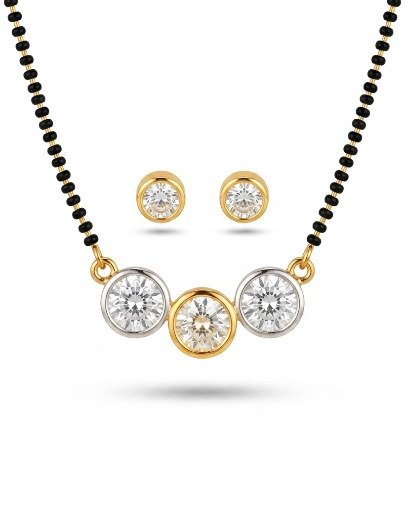 American Diamond Mangalsutra Set – Design Preview – Sanvi Jewels