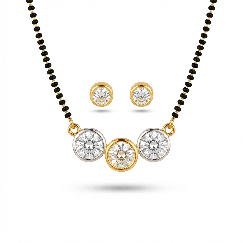 American Diamond Mangalsutra Set – Design Preview – Sanvi Jewels