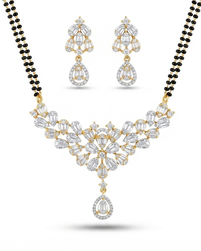 American Diamond Mangalsutra Set – Design Preview – Sanvi Jewels