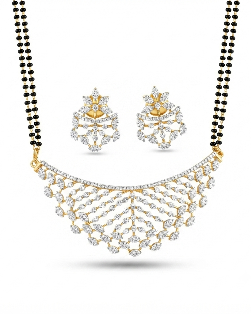 American Diamond Mangalsutra Set – Design Preview – Sanvi Jewels