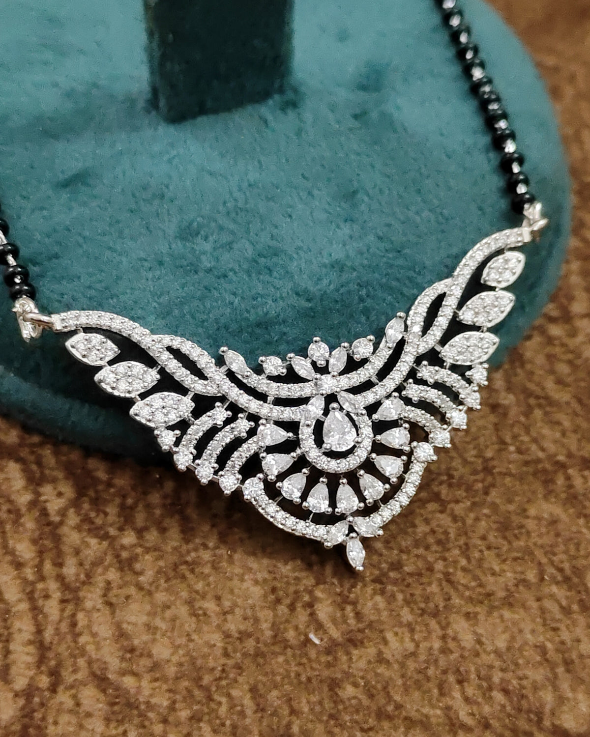 American Diamond Mangalsutra – Pendant Front View – Sanvi Jewels