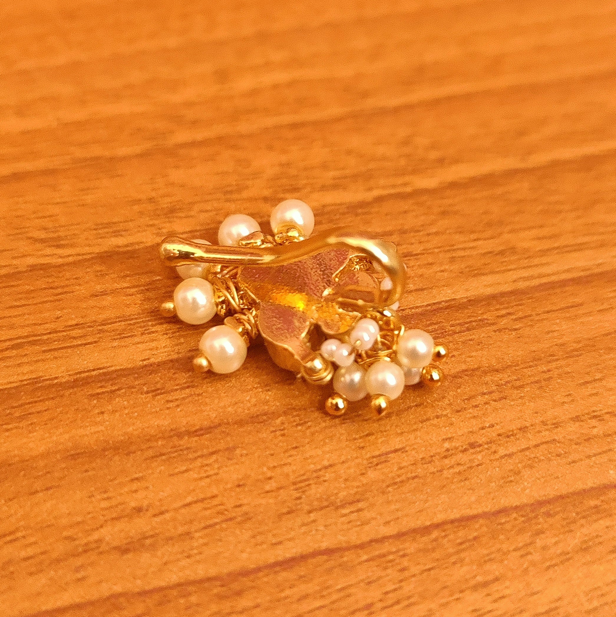 Multicolour Kundan Polki Marathi Nose Ring Traditional Indian Nath Red Green – Sanvi Jewels