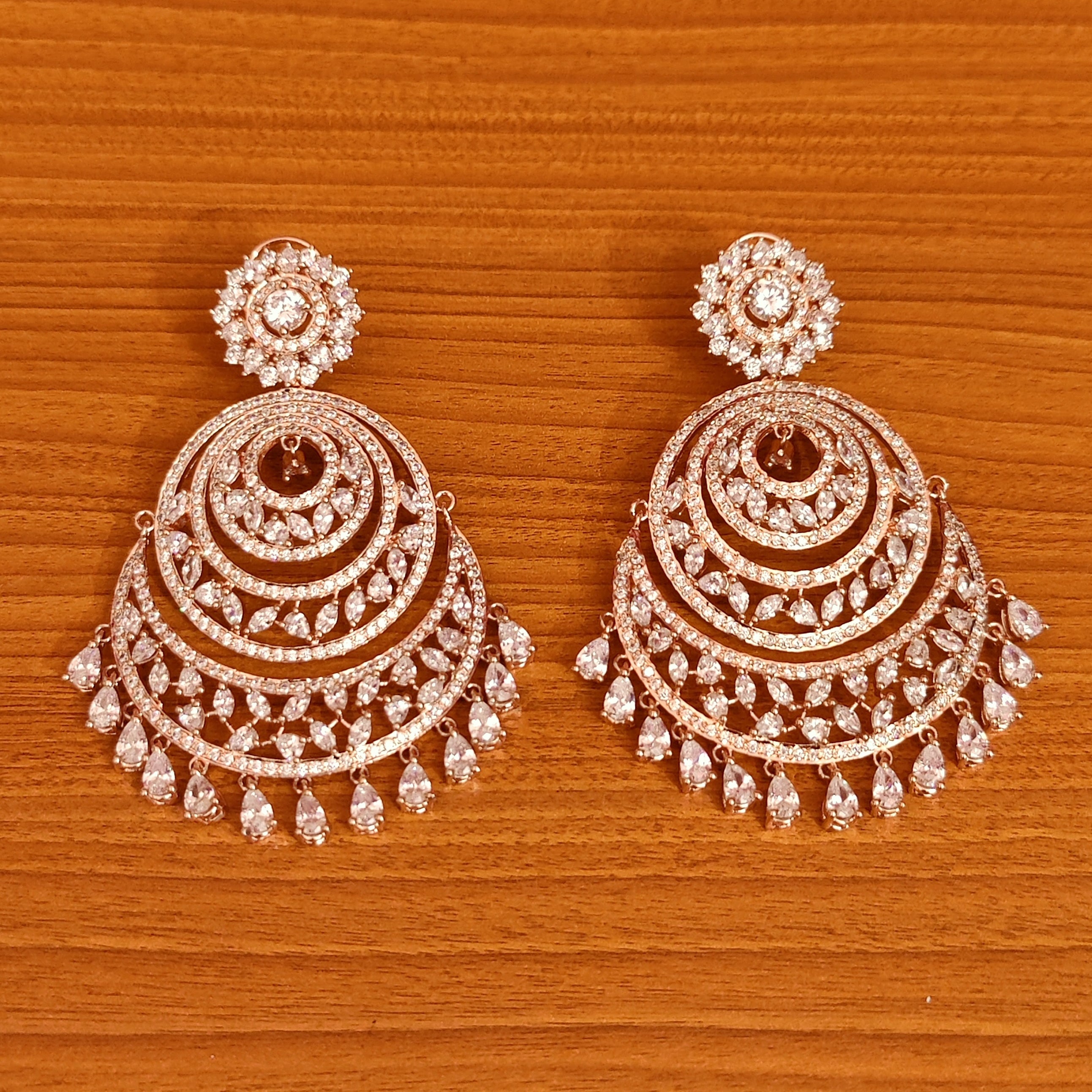 ROSE & ANTIQUE LOOK CHAANDBAALI DANGLERS