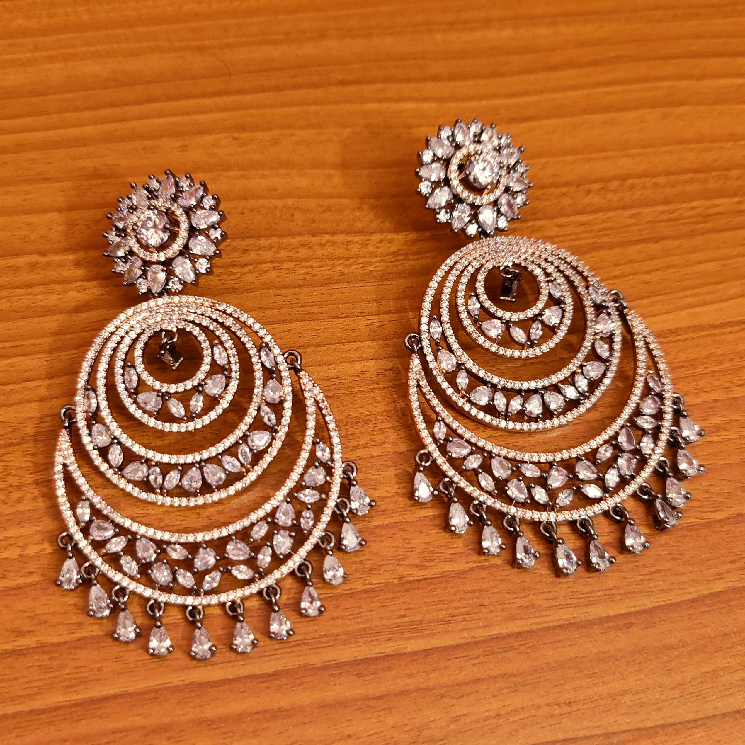 ROSE & ANTIQUE LOOK CHAANDBAALI DANGLERS