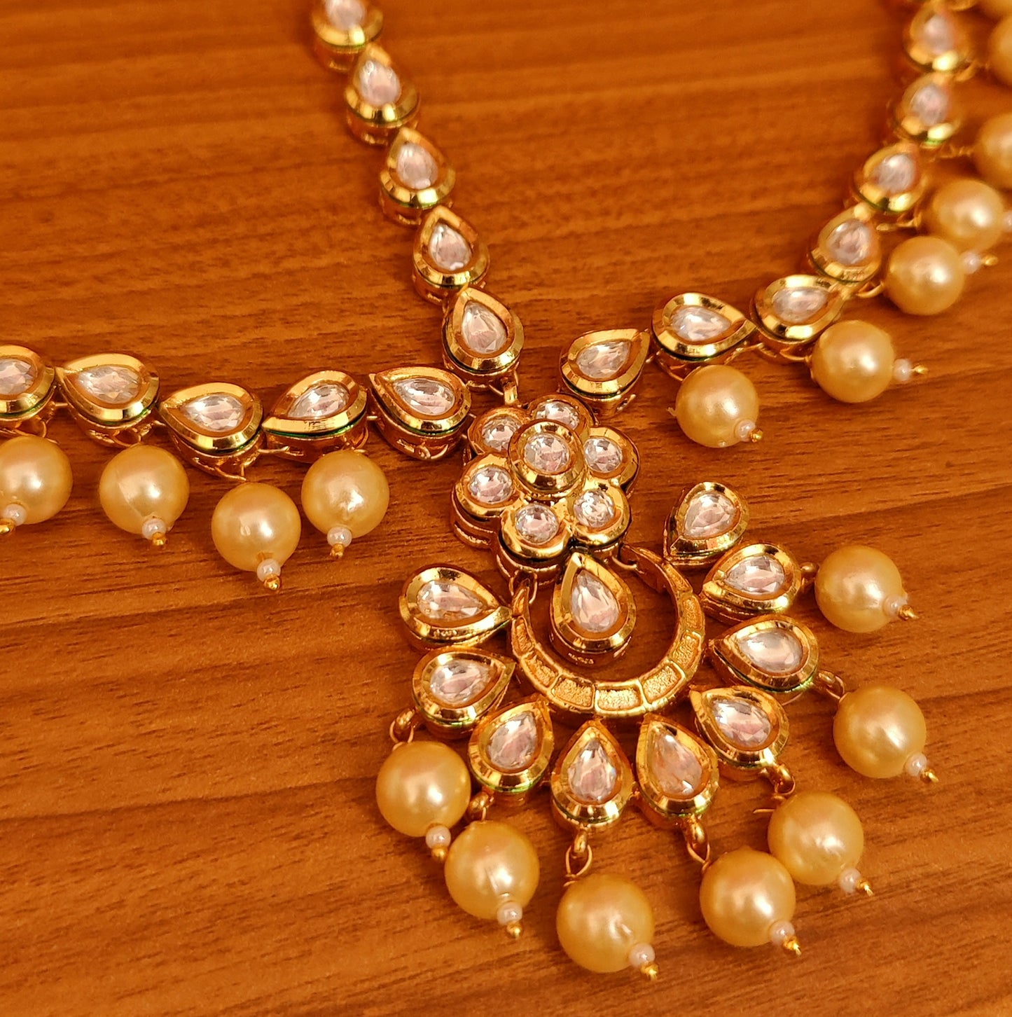 Kundan Meenakari & Pearl Polki Mathapatti | Gold-Plated Bridal Head Jewellery