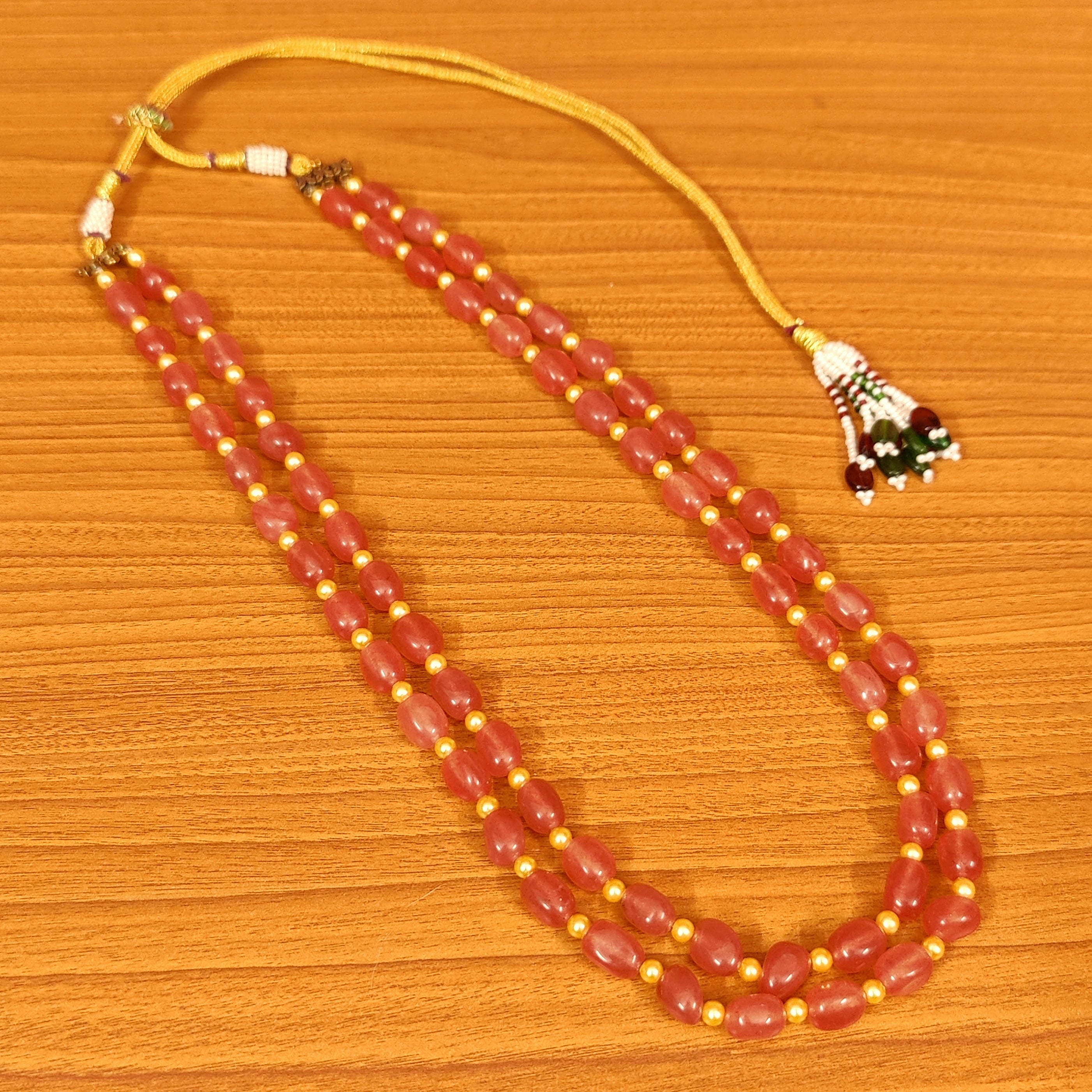 MAUVE COLOUR QUARTZ MULTILAYERED NECKLACE