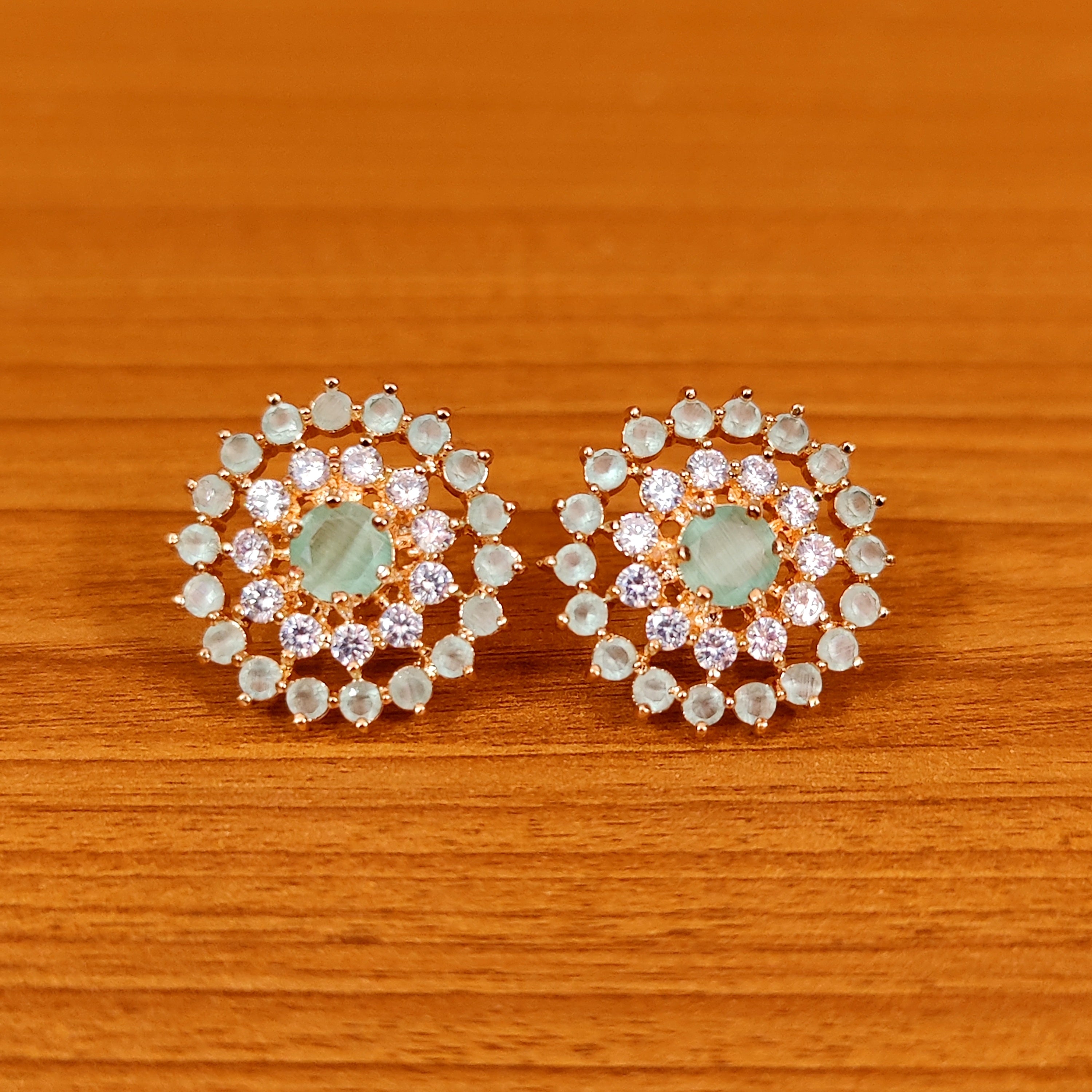 PINKISH RUBY COLOUR CZ STUDDED MEDIUM SIZE STUDS