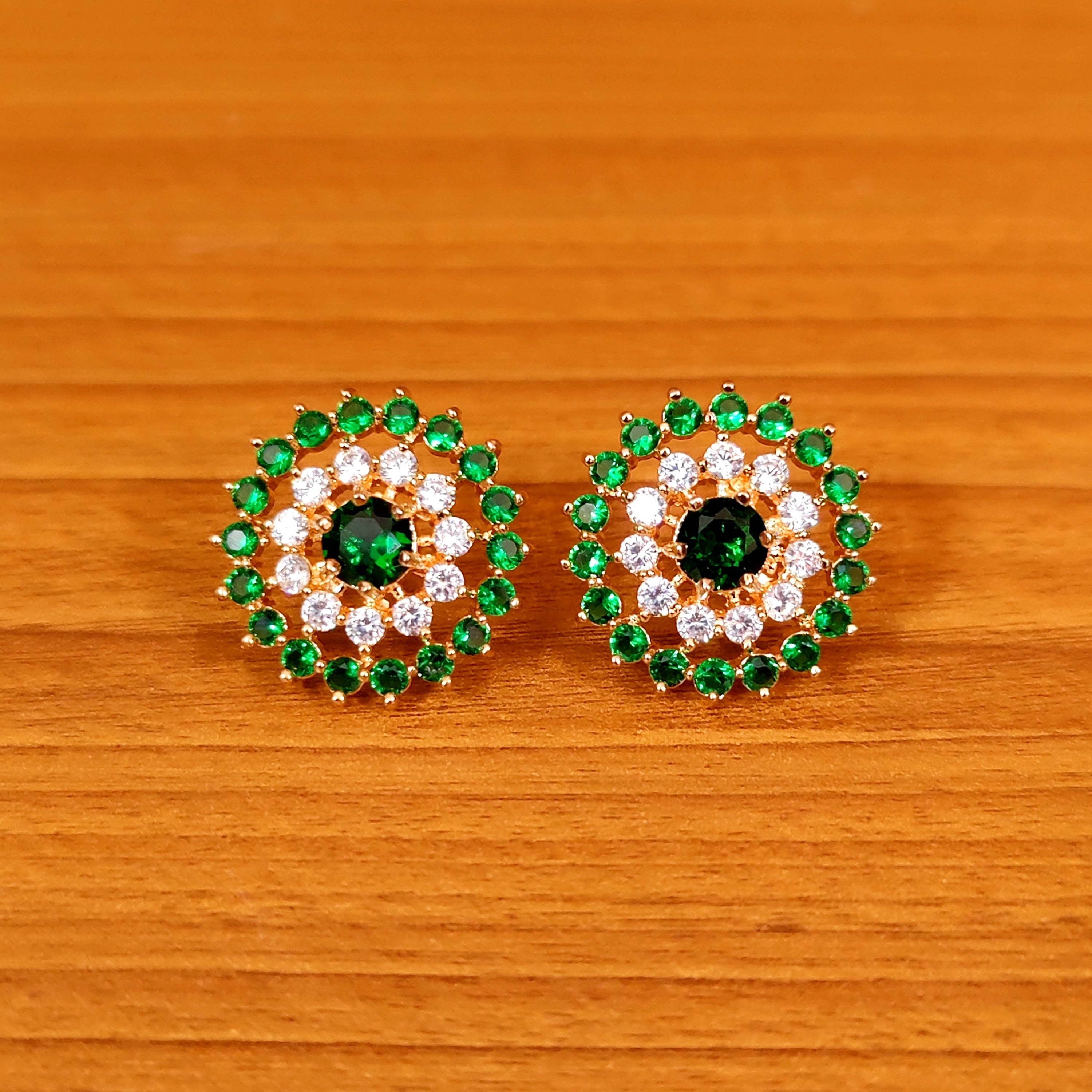 PINKISH RUBY COLOUR CZ STUDDED MEDIUM SIZE STUDS