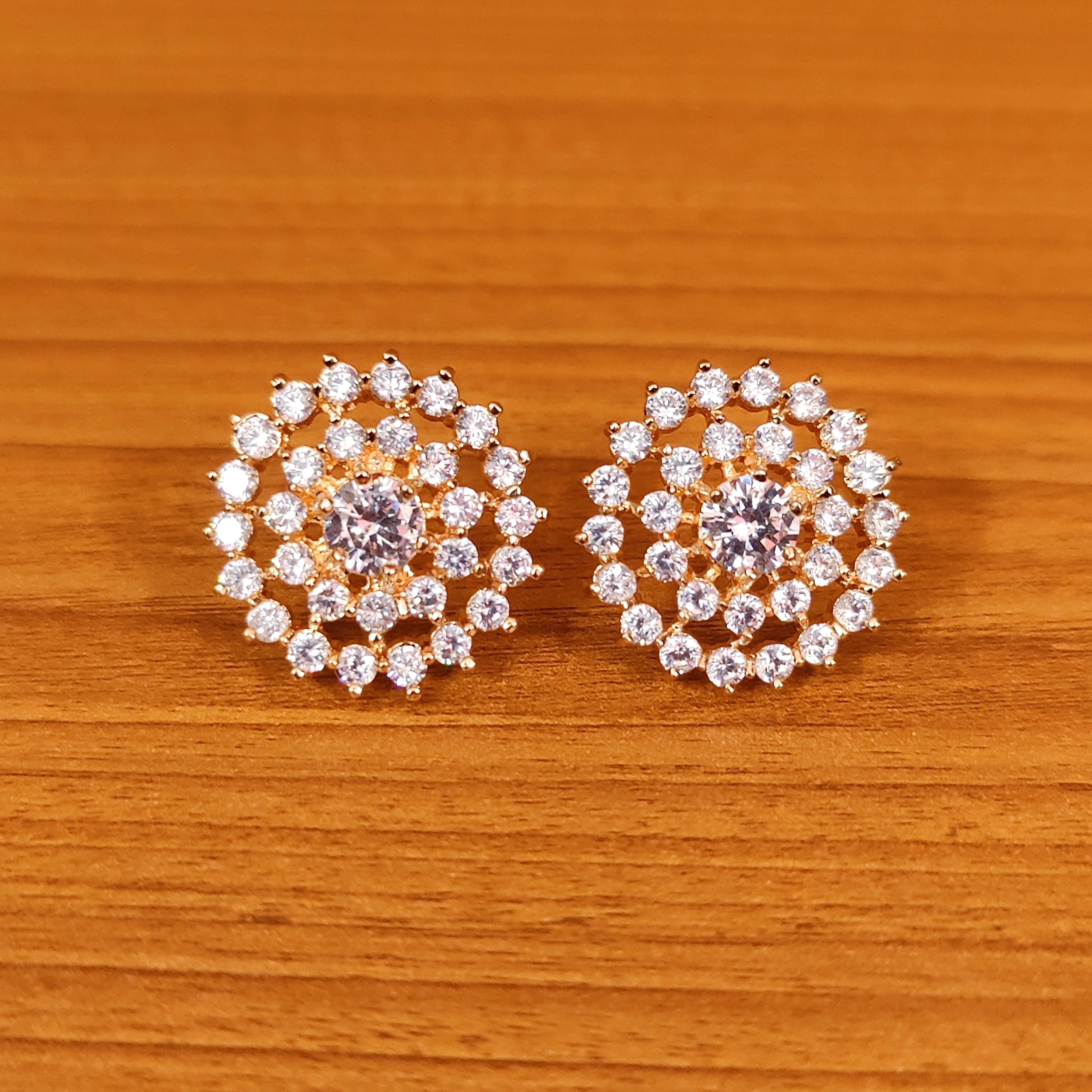 PINKISH RUBY COLOUR CZ STUDDED MEDIUM SIZE STUDS