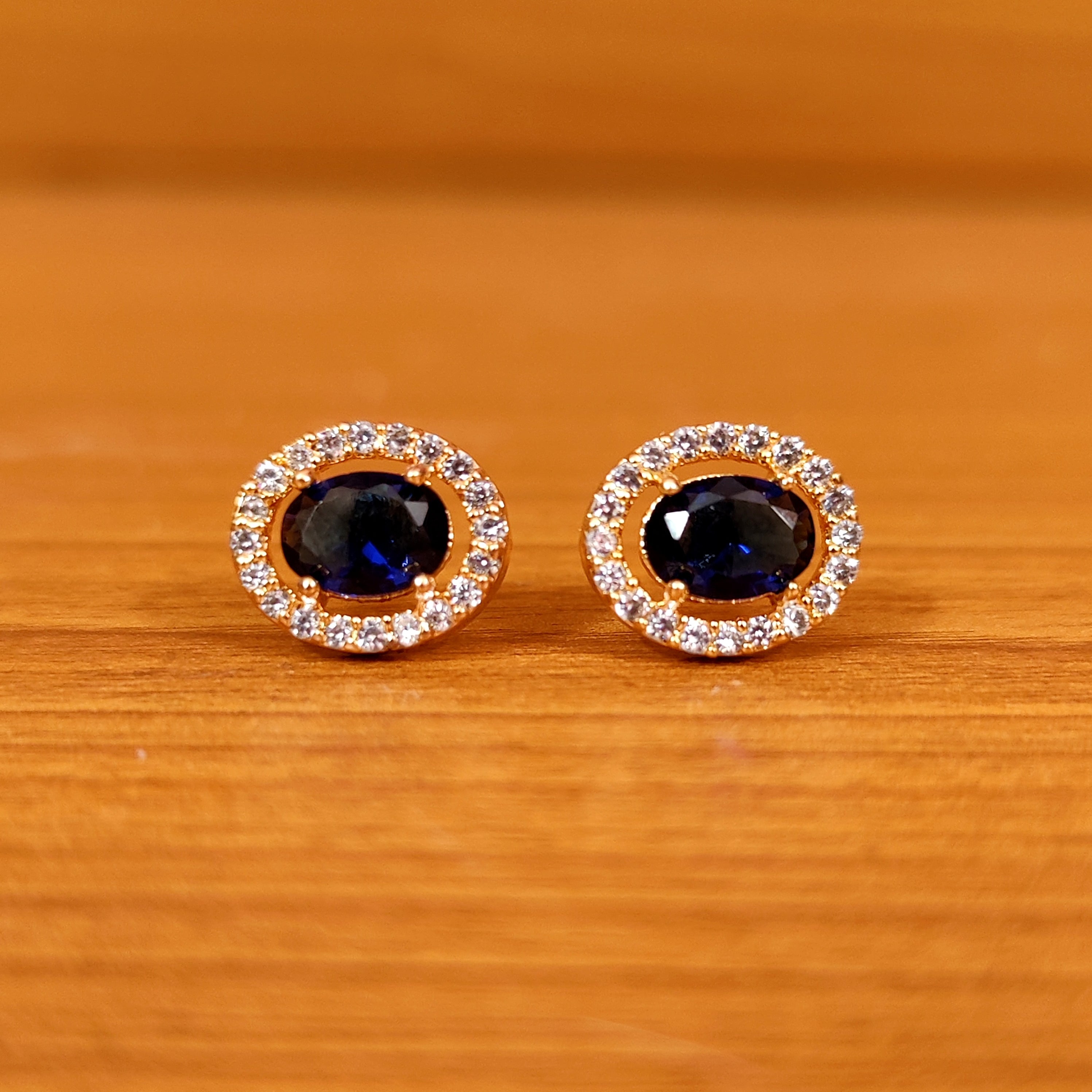 EMERALD LOOK OVAL SHAPED CZ EARRINGS