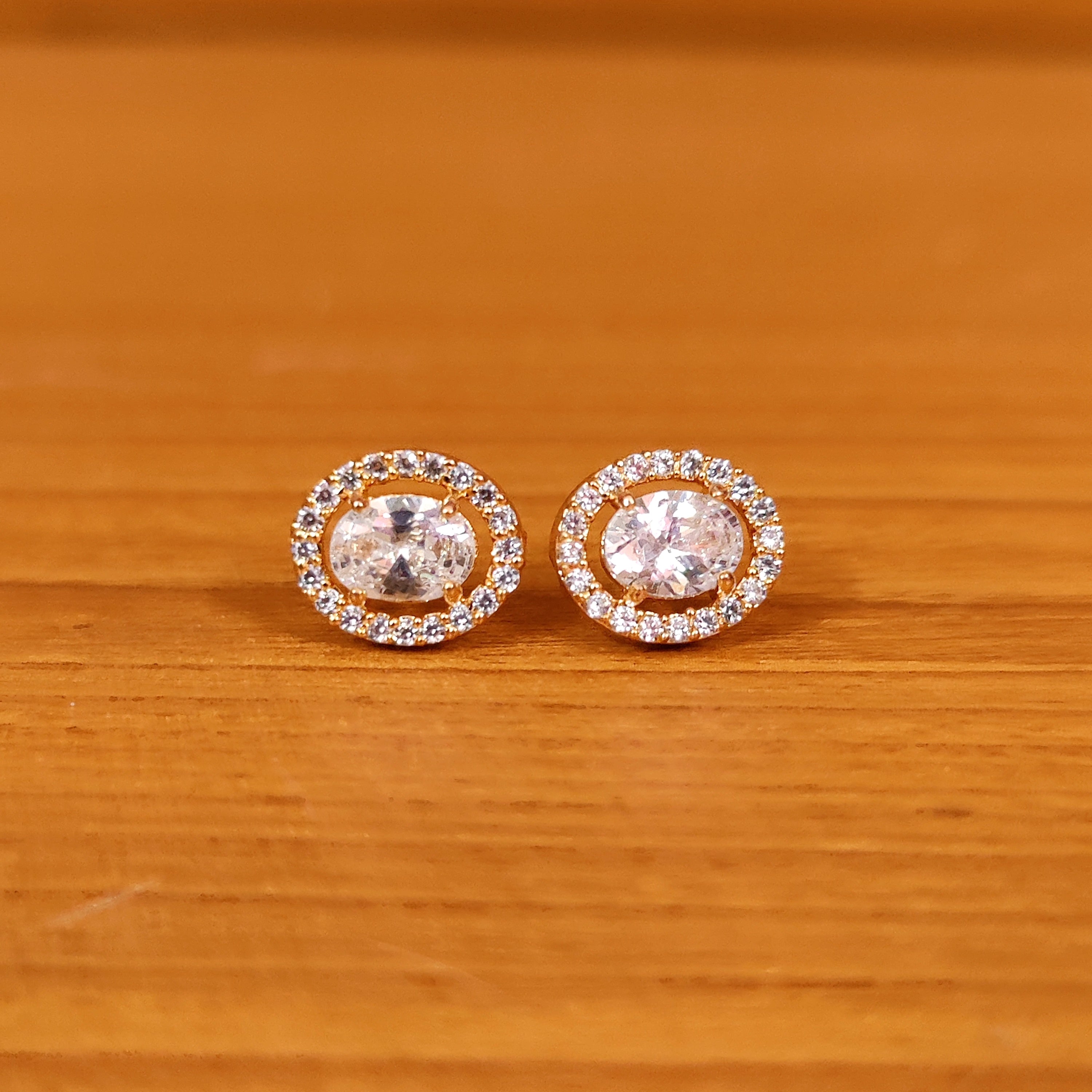 EMERALD LOOK OVAL SHAPED CZ EARRINGS