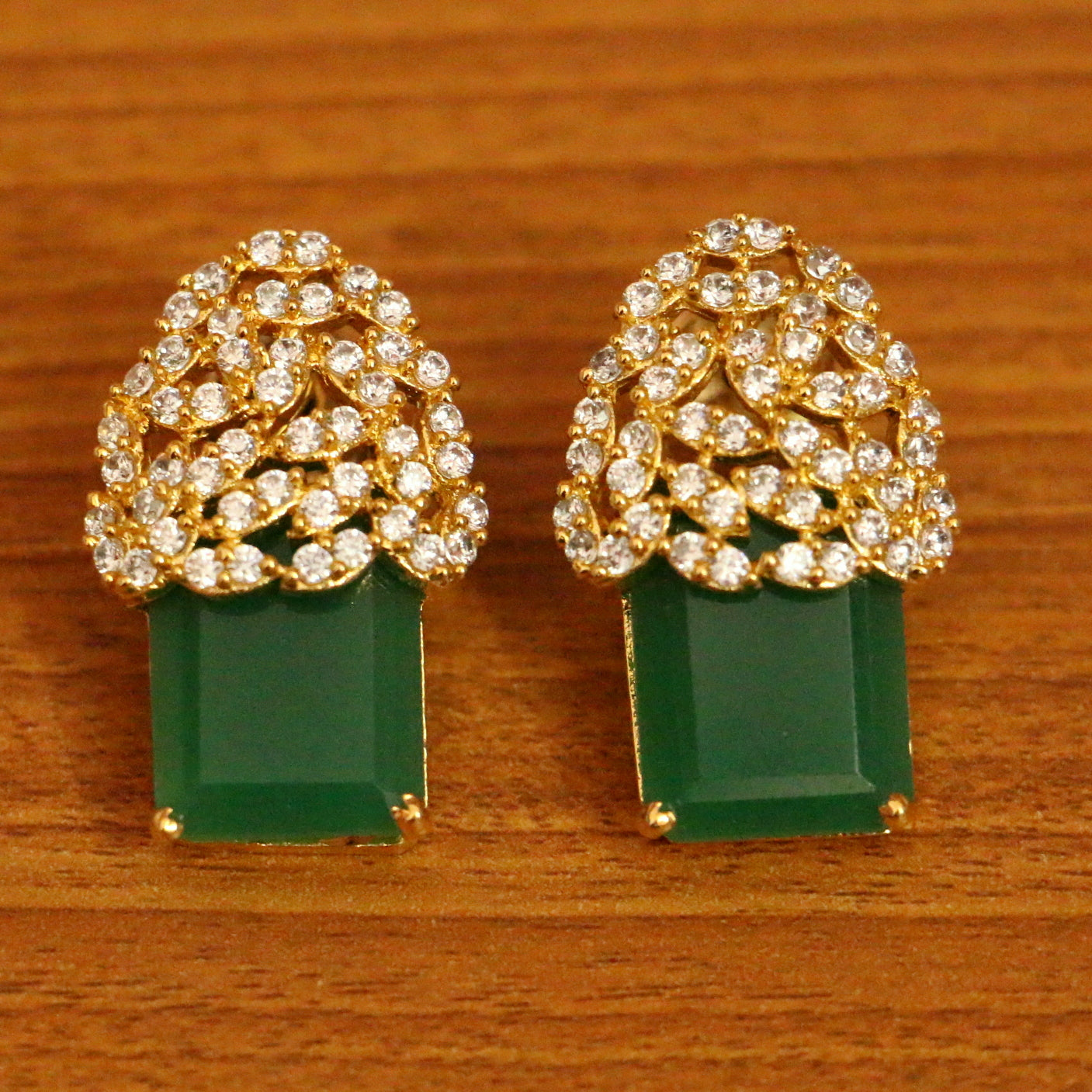 Diamond Look Gold Plated Signity Studs
