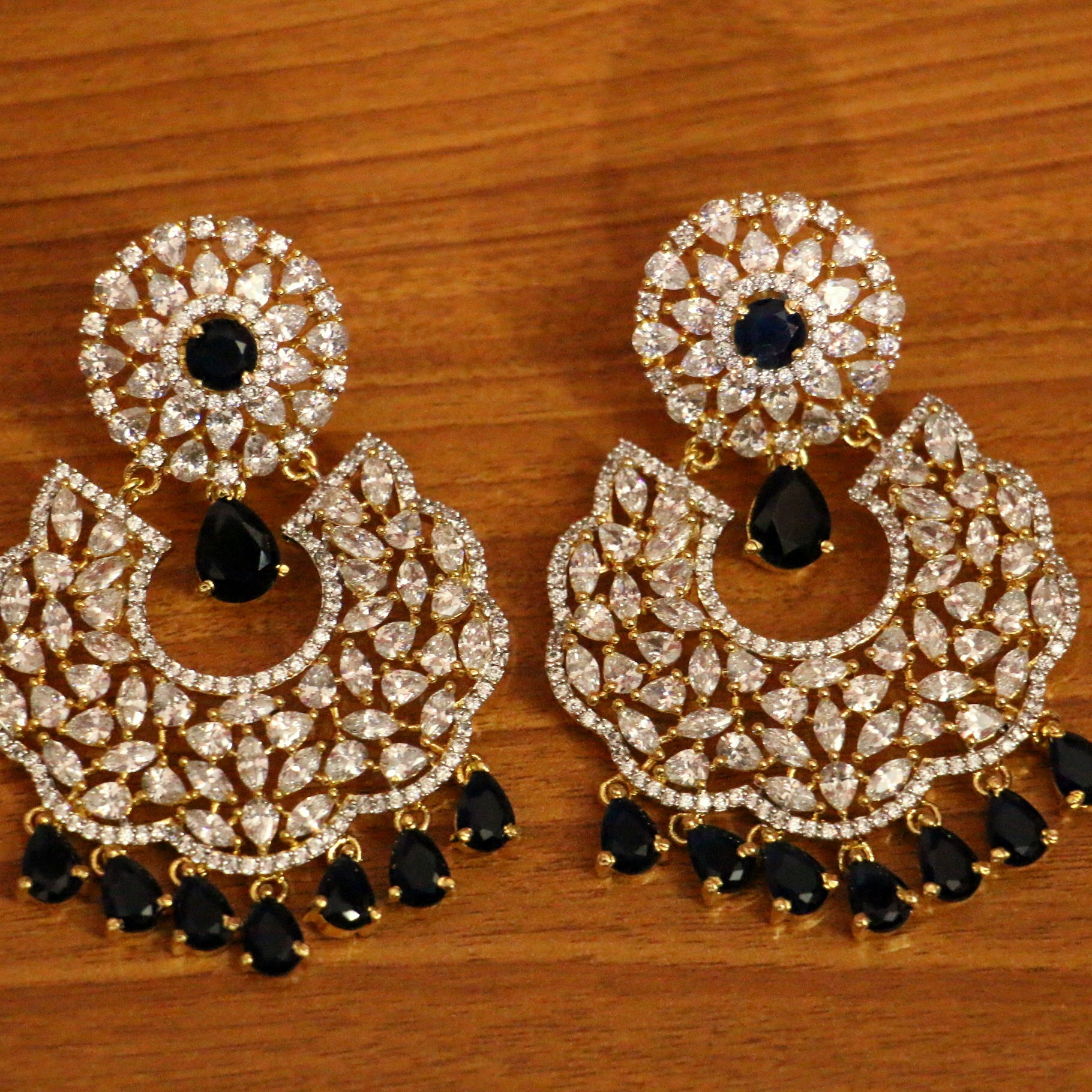 RUBY DIAMOND LOOK CHAAND BAALI DANGLERS