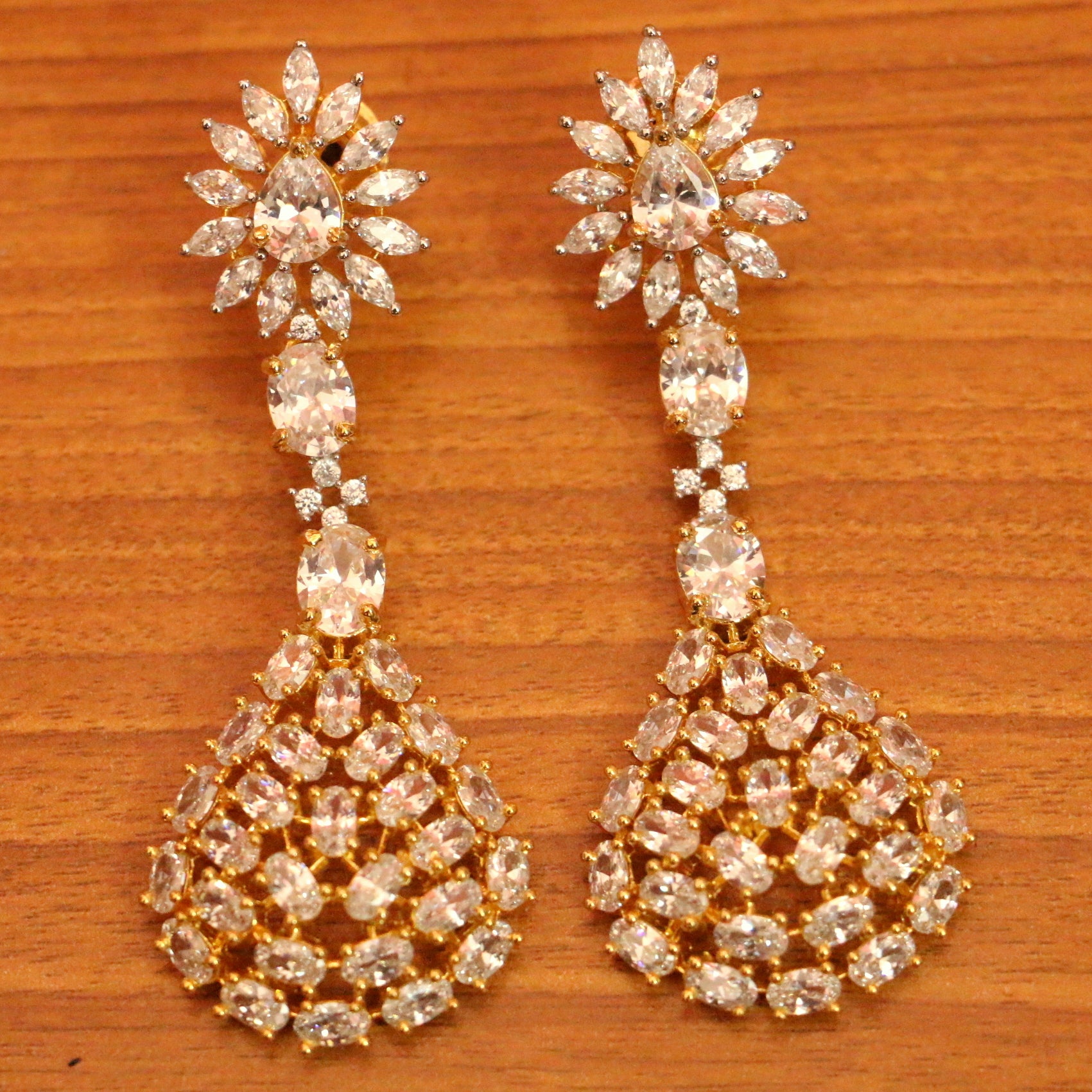 EMERALD LOOK CZ STUDDED SIGNITY DANGLERS