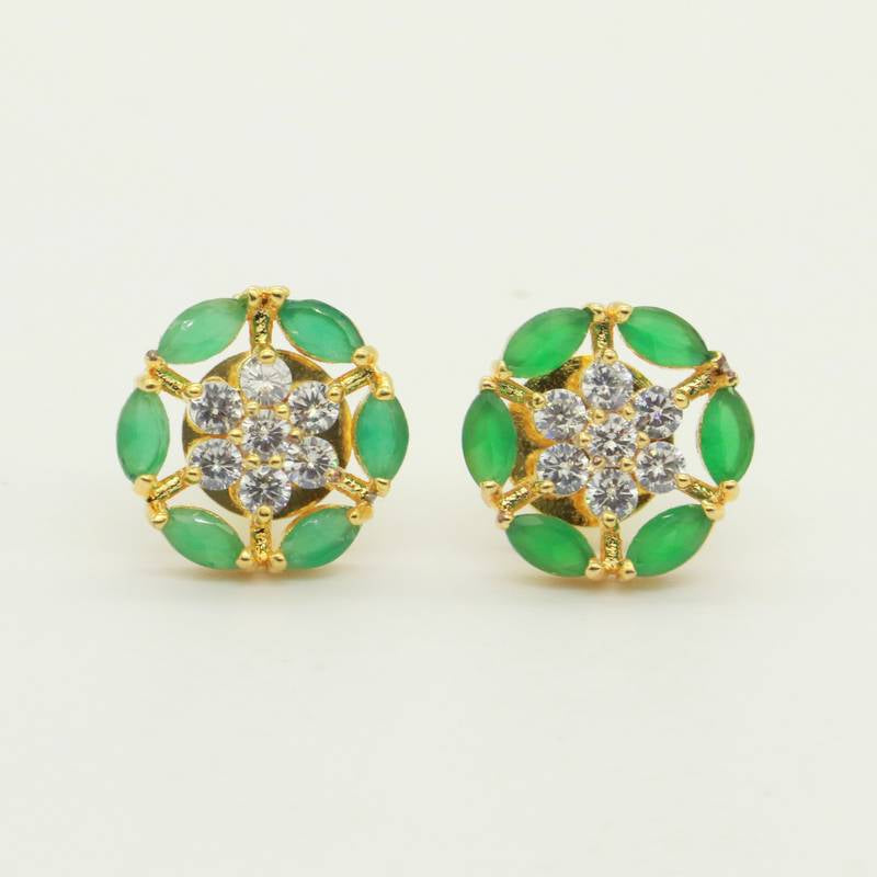 GREEN CUBIC ZIRCONIA STUDS