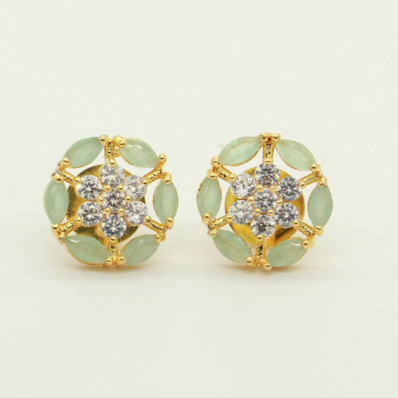 GREEN CUBIC ZIRCONIA STUDS
