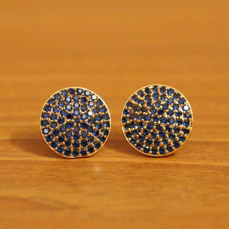 Red Cz Gold Plated Studs