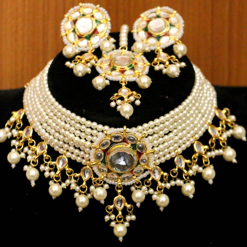 WHITE CRYSTAL NECKLACE-SET