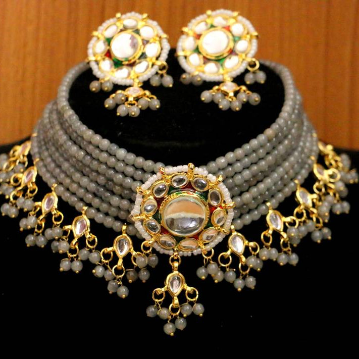 WHITE CRYSTAL NECKLACE-SET