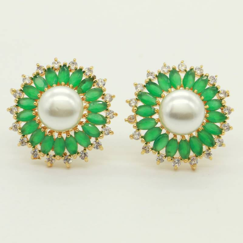 GREEN EMERALD STUDS