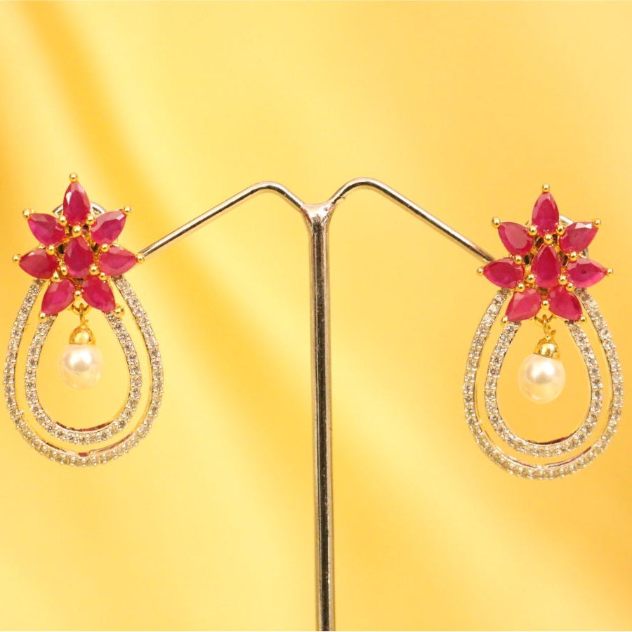 Multicolor A.D. & pearl earring