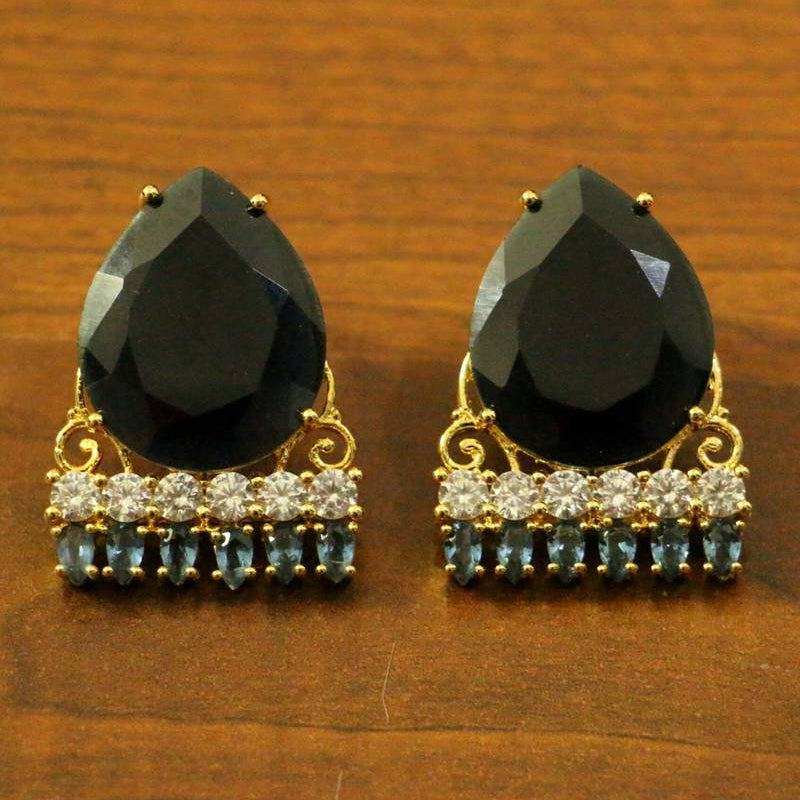 Ruby & Turquoise Cz Studded Studs