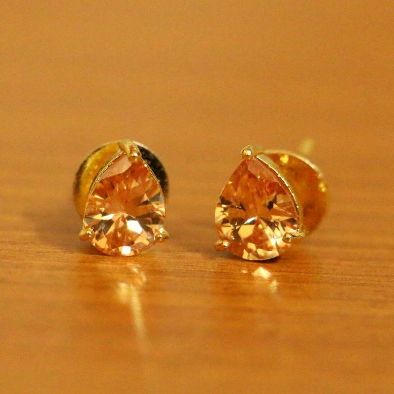Solitaire Look Pear Shaped Single Stone Earrings