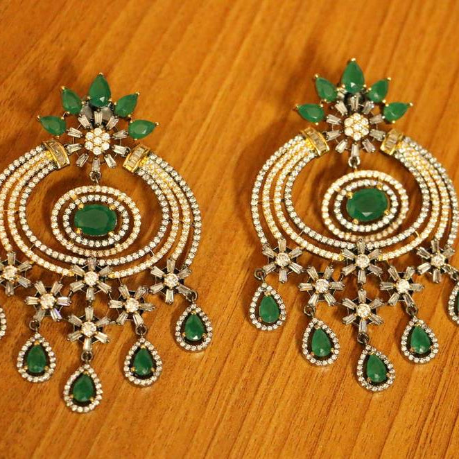 Ruby Dual Tone Gold Plated Party Danglers
