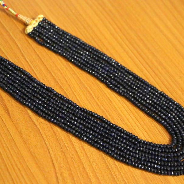 Semi Precious Ruby Colour 7 Line Necklace Set