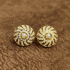 Vintage Pearl Swirl Stud Earrings Elegant Designer Artificial Jewellery by Sanvi Jewels