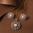 Pearl CZ Pendant Set – Styled Shot – Sanvi Jewels