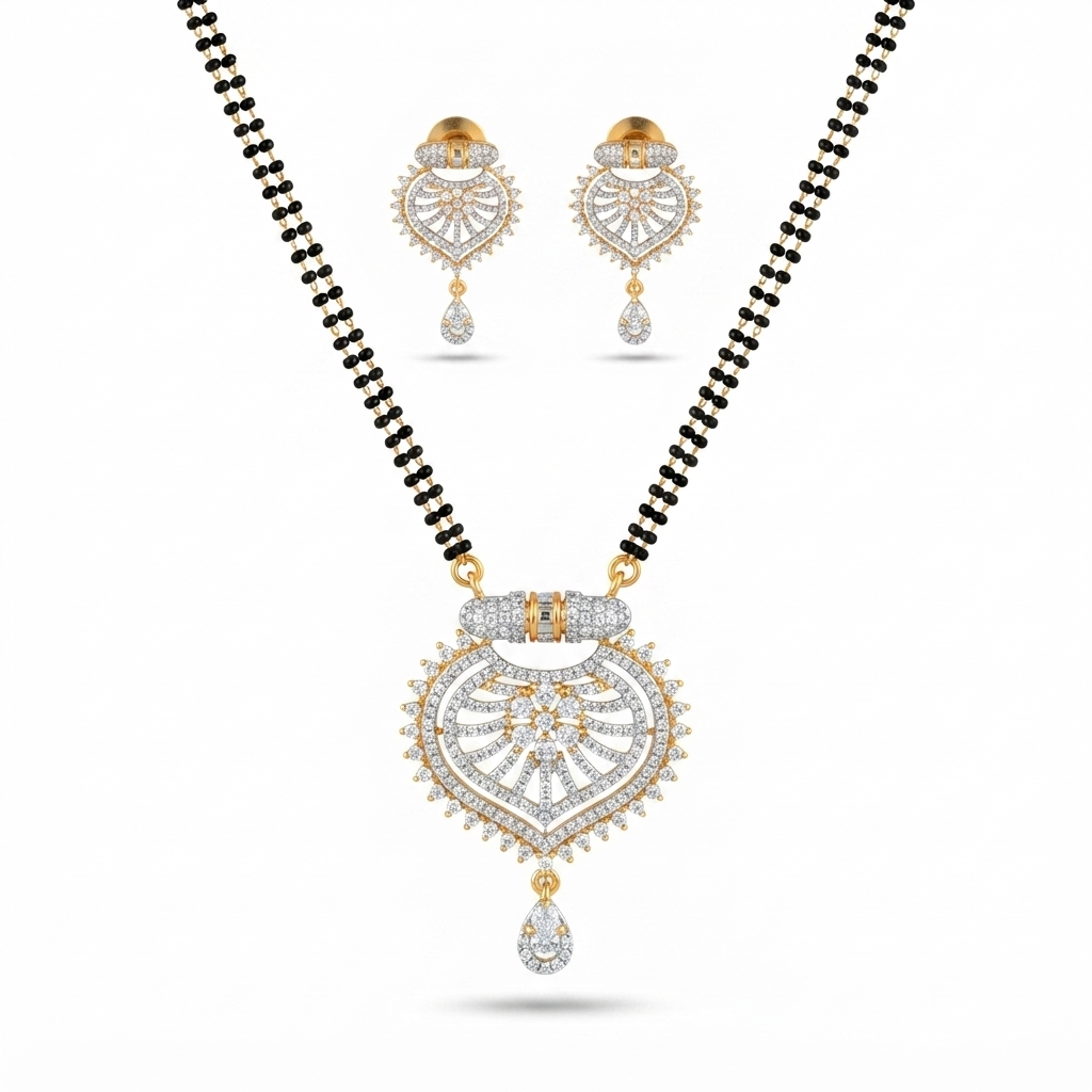 American Diamond Mangalsutra Set – Design Preview – Sanvi Jewels