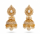 Pearl Jhumka Earrings – Lifestyle Shot – Sanvi Jewels