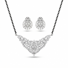 American Diamond Mangalsutra Set – Silver-Tone Variant – Sanvi Jewels