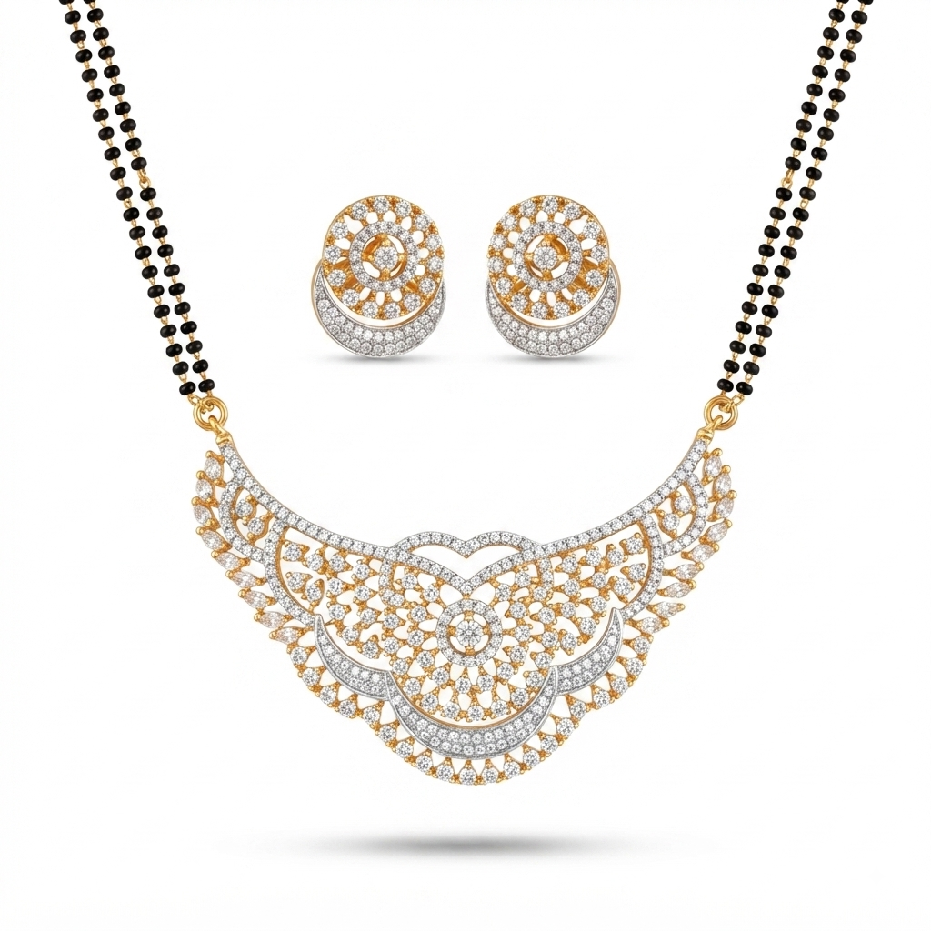Diamond Look Mangalsutra Set – Design Preview – Sanvi Jewels