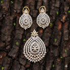 Luxury American Diamond Teardrop Pendant Set with Earrings by Sanvi Jewels