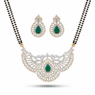 Green Stone American Diamond Mangalsutra – Sanvi Jewels