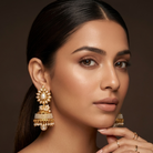 Pearl Jhumka Earrings – Detail Shot – Sanvi Jewels