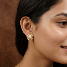 Classic Pearl Halo Stud Earrings Designer Artificial Jewellery by Sanvi Jewels