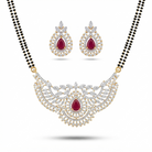 Ruby American Diamond Mangalsutra – Red Stone Pendant – Sanvi Jewels