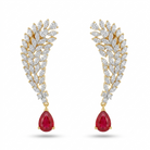 Ruby American Diamond Dangler Earrings – Model Shot – Sanvi Jewels