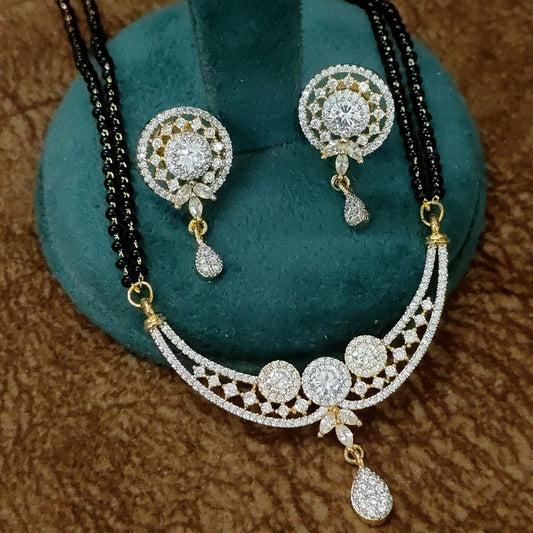 Grand CZ Solitaire Look Designer Mangalsutra Set