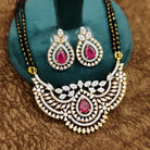 Ruby Mangalsutra – Black Beaded Chain – Sanvi Jewels