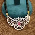 Ruby Mangalsutra – Pendant Detail Shot – Sanvi Jewels