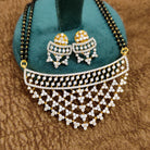 American Diamond Mangalsutra – Black Beaded Chain – Sanvi Jewels