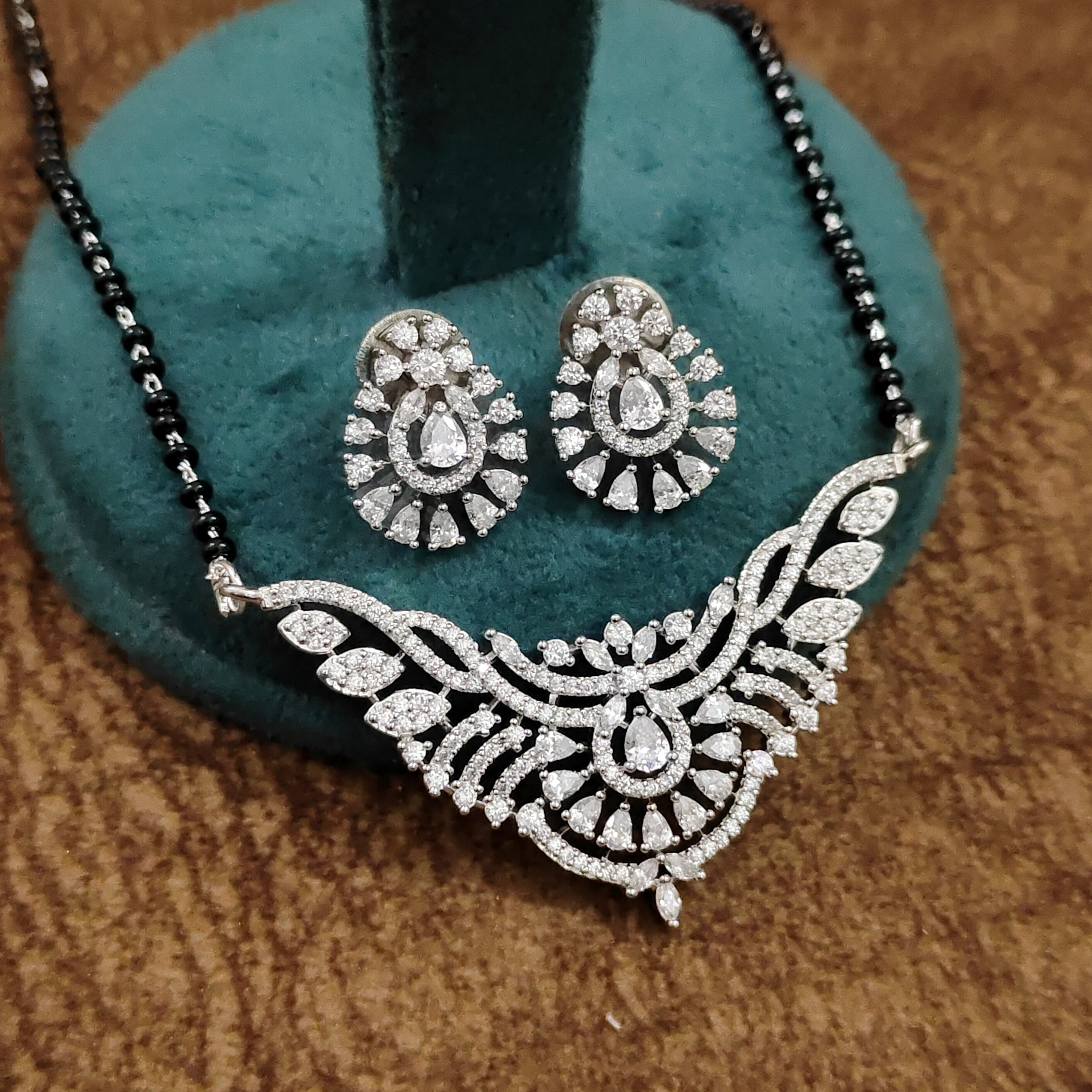 American Diamond Mangalsutra – Styled Shot – Sanvi Jewels