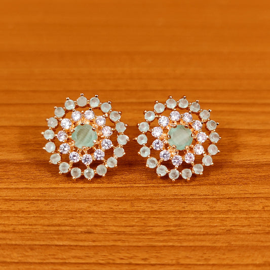 MINT RUBY COLOUR CZ STUDDED MEDIUM SIZE STUDS